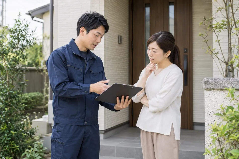 住まいの調査について話し合う相談の様子